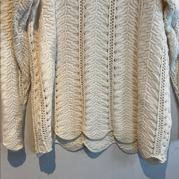 Cotton roads cream wide knit pullover sweater size Small - Picture 9 of 10